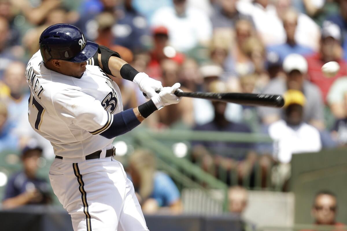 Milwaukee Brewers outfielder Carlos Gomez has a career-high 19 home runs this season.