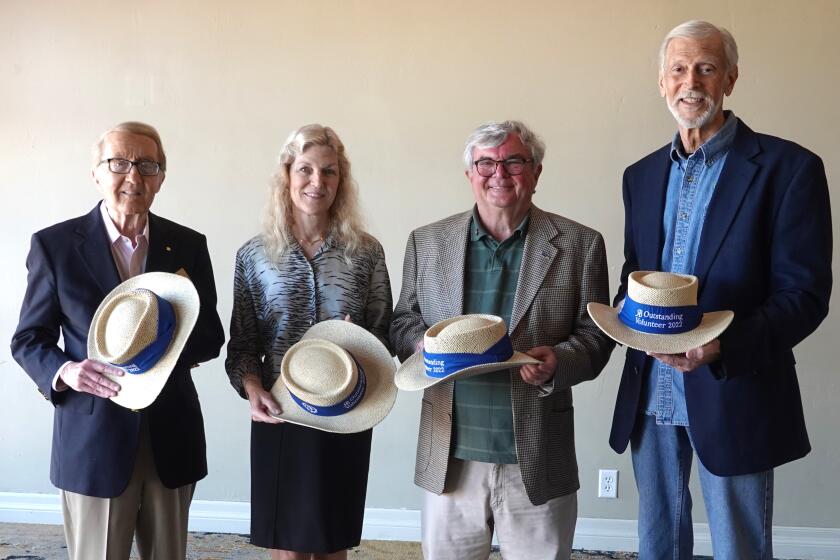 Hats Off to Volunteers 2024 awards ceremony leaders are Marty Judge (co-chair), Debbie Kurth (RB Community Foundation president), Jim Reid (RB Rotary Club of RB president) and Scott Lawn (co-chair).