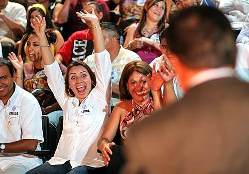Audience members go wild as host Don Francisco enters the studio to get another "Sábado Gigante" extravaganza under way.