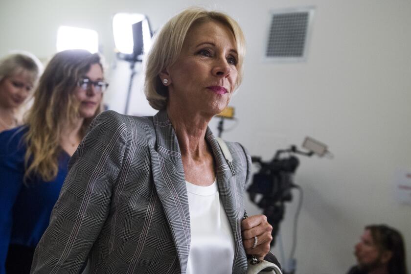 UNITED STATES - JULY 24: Education Secretary Betsy DeVos is seen in Rayburn Building on Wednesday, July 24, 2019. (Photo By Tom Williams/CQ Roll Call)