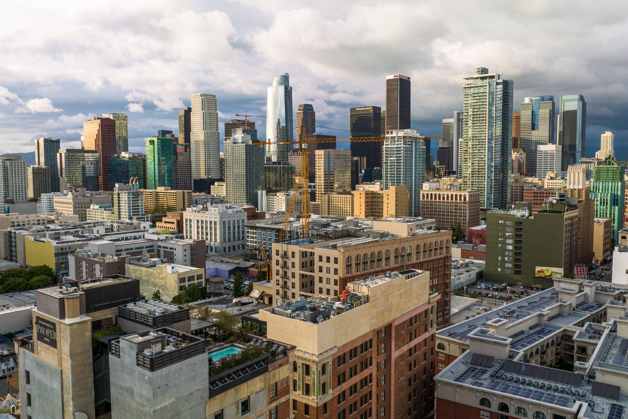 A view of the downtown Los Angeles skyline.