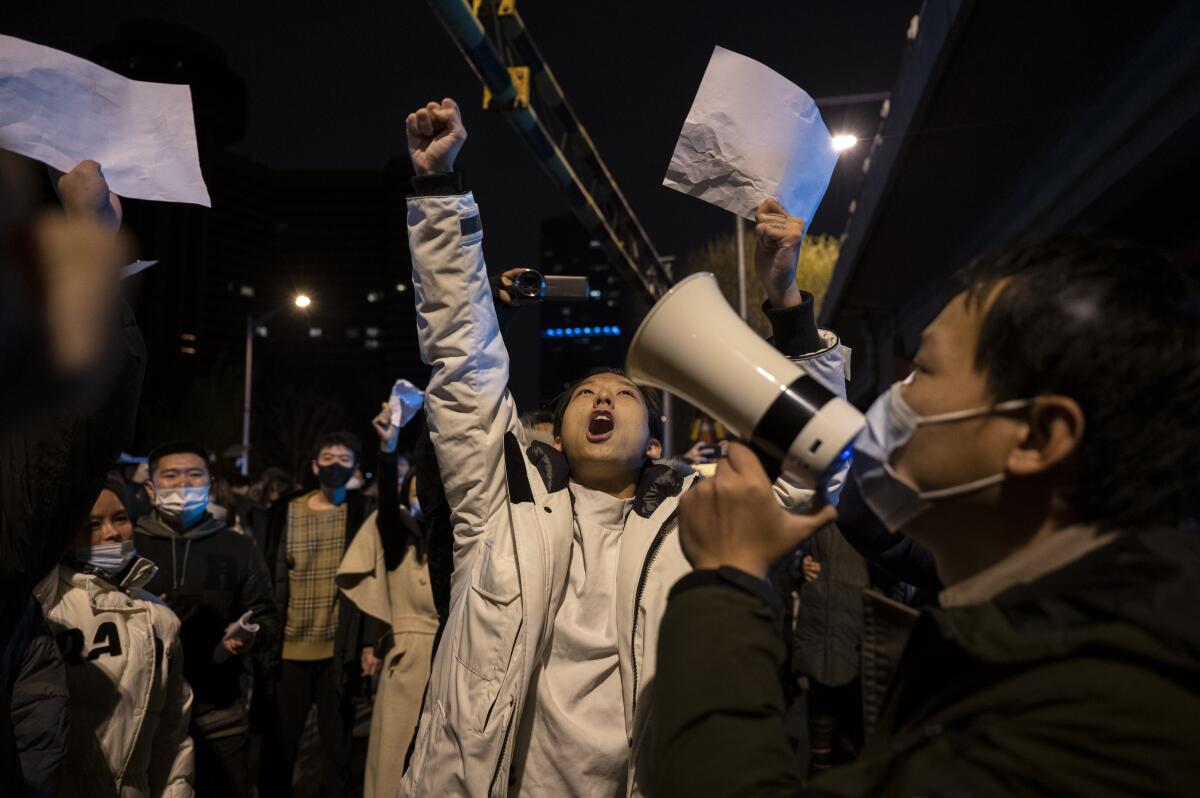 Protesters in Beijing