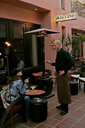 The outdoor patio at Abode Restaurant & Lounge in Santa Monica.