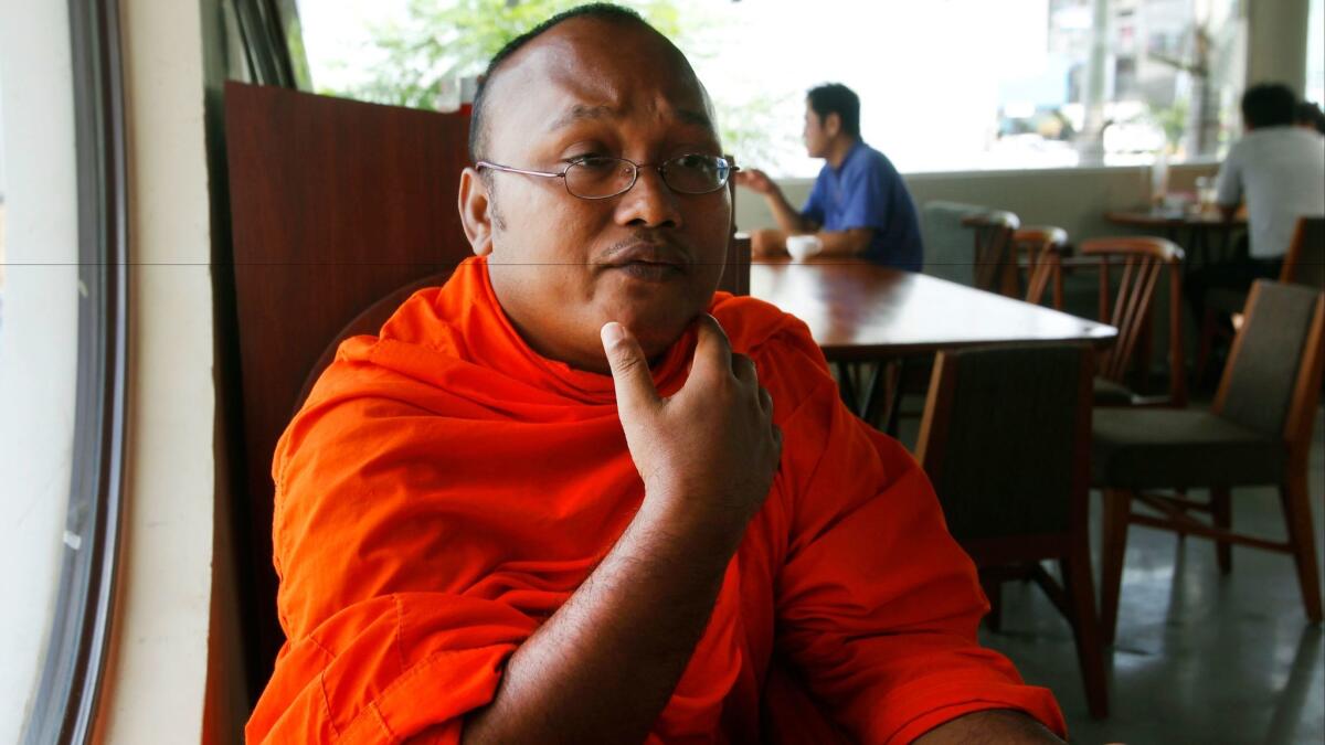 Buth Bunteng, a Buddhist monk and anti-illegal logging activist. said Kem Ley was afraid for his life when they met three days before Kem was gunned down.