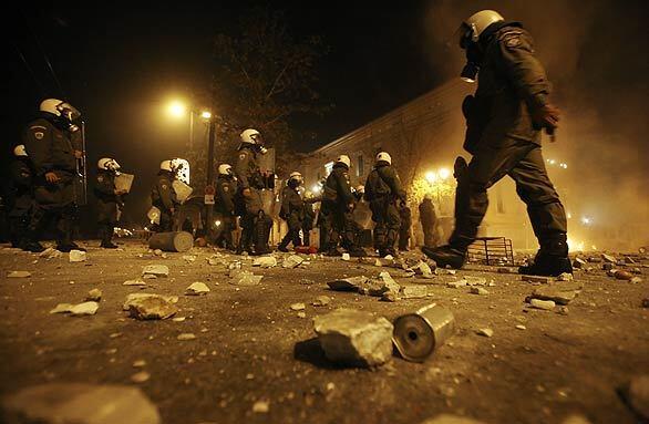 Rioting in Greece - Law school