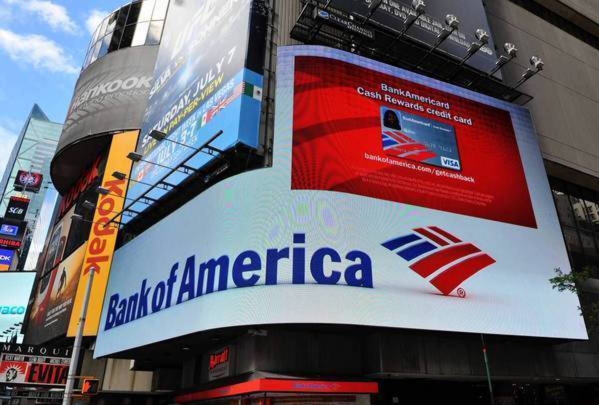 A Bank of America branch in New York's Times Square. A BofA customer discovered recurring payments on his credit card bill for a service he swears he never signed up for.