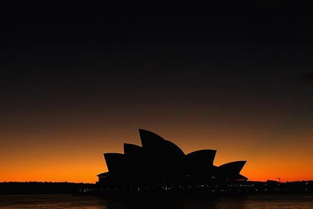 Sydney Opera House at dawn.