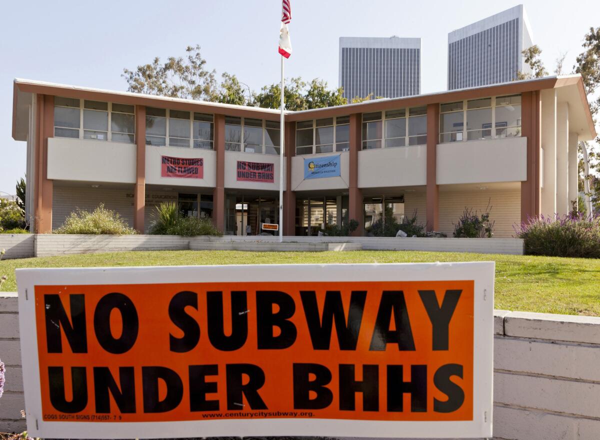 A subway line connecting West L.A. and downtown is one step closer to fruition after a judge ruled that transit officials followed environmental laws when choosing a route that will require tunneling under Beverly Hills High School.