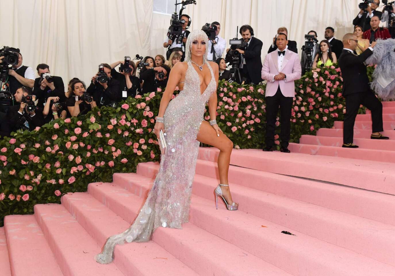 Jennifer Lopez arrives for the 2019 Met Gala at the Metropolitan Museum of Art on May 6, 2019, in New York. - The Gala raises money for the Metropolitan Museum of Arts Costume Institute. The Gala's 2019 theme is Camp: Notes on Fashion" inspired by Susan Sontag's 1964 essay "Notes on Camp".