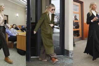 This combination of photos show actor Gwyneth Paltrow at the courthouse for her trial in Park City, Utah on March 28, 2023, from left, March 21, and on March 27. For the rich and those who aspire, logo-free fashion with outsized price tags is having a moment. Paltrow wore head-to-toe Prada, cashmere sweaters and Celine boots during her court case. (AP Photo)