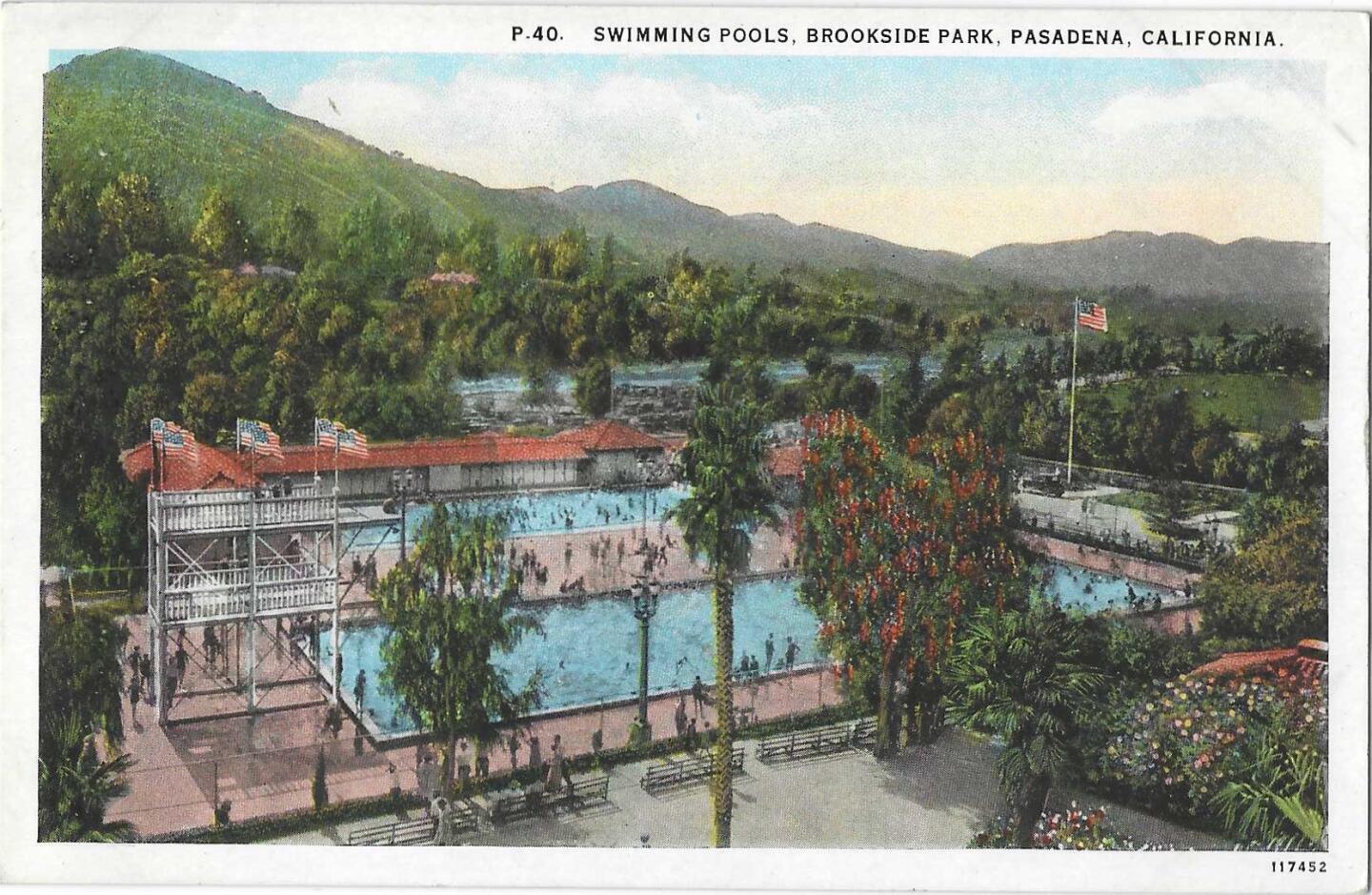 Brookside Park swimming pools postcard