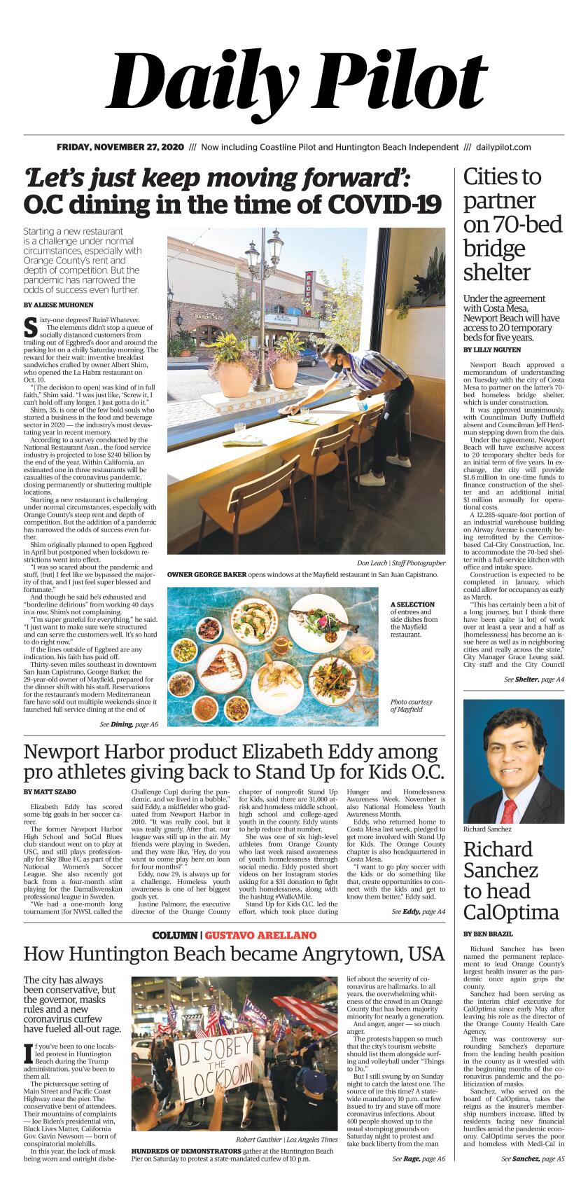 Friday's Daily Pilot cover.