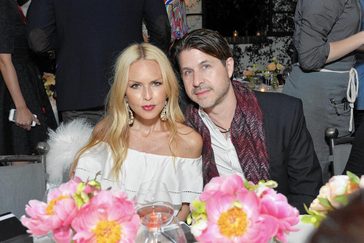 Fashion designer Rachel Zoe and her husband, Rodger Berman, attend the dinner celebrating Kerry Washington, w attend dinner celebrating Kerry Washington hosted by Elle magazine and Movado.