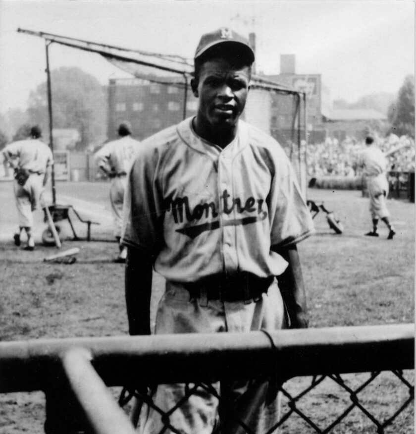 Robinson in uniform for the Montreal Royals.