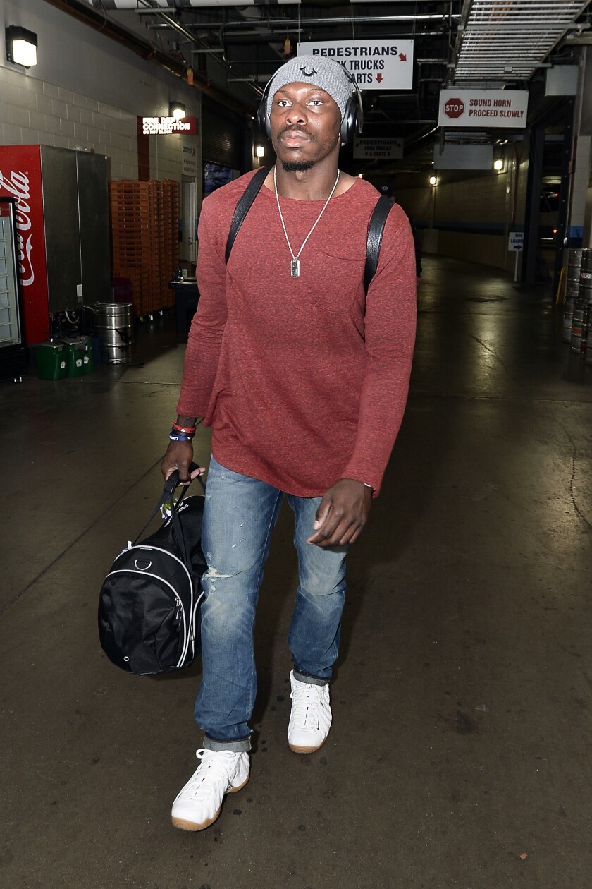 FILE - In this Oct. 25, 2015, file photo, Atlanta Falcons defensive back Phillip Adams arrives for an NFL football game against the Tennessee Titans, in Nashville, Tenn. On Tuesday, Dec. 14, 2021, a coroner is set to release the results of a brain test for chronic traumatic encephalopathy on former NFL player Adams, who was accused of fatally shooting six people in Rock Hill, South Carolina, before killing himself in April. Adams' family agreed after his death to have his brain tested for the degenerative disease linked to head trauma and concussions. (AP Photo/Mark Zaleski, File)
