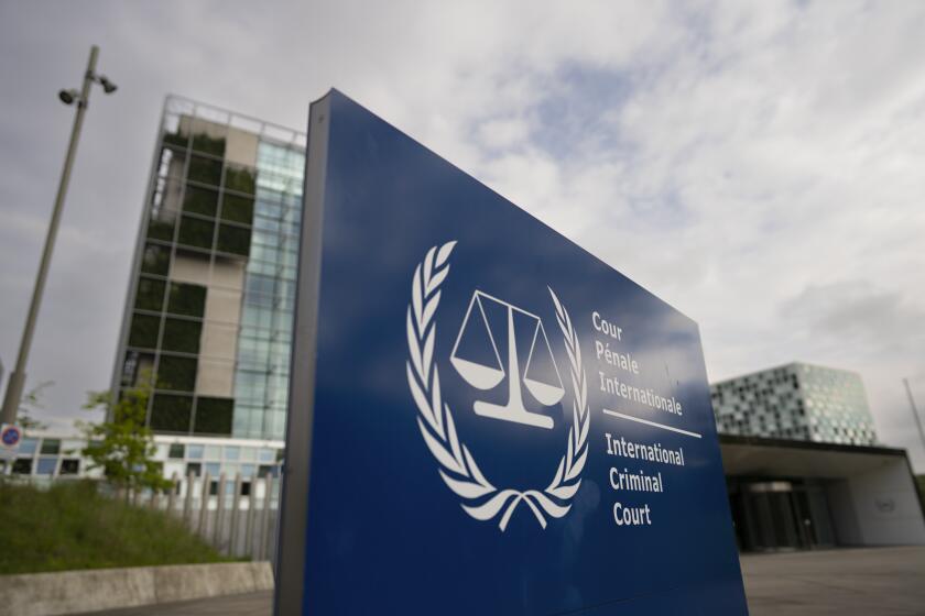 FILE - Exterior view of the International Criminal Court, or ICC, in The Hague, Netherlands, Tuesday, April 30, 2024. The International Criminal Court's chief prosecutor said Monday, May 20, 2024, that he’s seeking arrest warrants for both Israeli and Hamas leaders in connection with their actions during the seven-month war. (AP Photo/Peter Dejong, File)