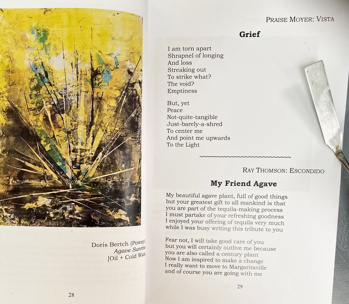 Doris Bertch’s “Agave Sunrise” and the two published poems it inspired.