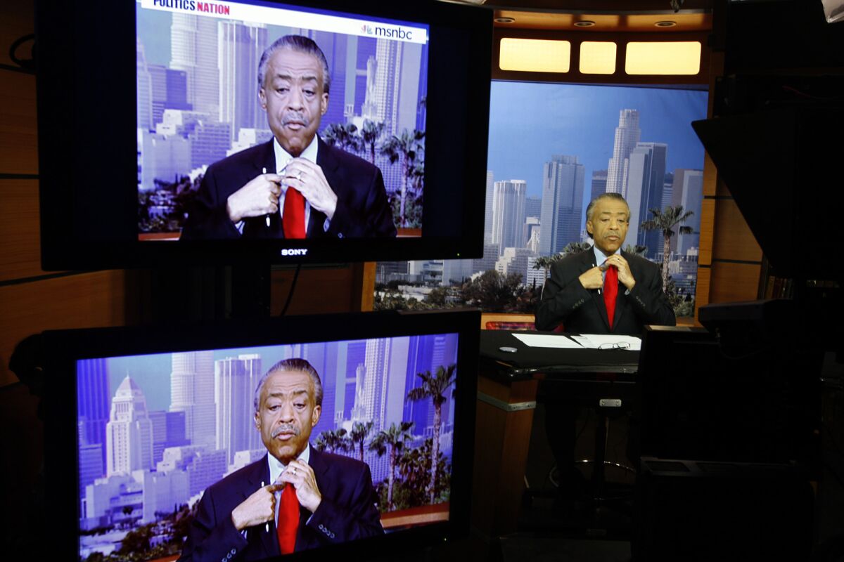 Rev. Al Sharpton, shown at a television taping, is part of the "black political class" Eric S. Glaude Jr. criticizes in his book, "Democracy in Black."