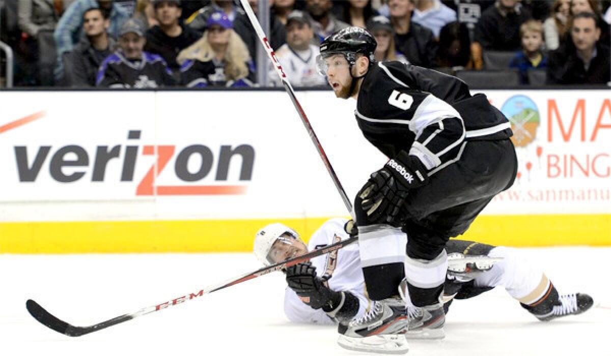 Kings Coach Darryl Sutter calls the extra two-minute minor penalty Jake Muzzin received for instigating with a visor an "old-fashioned, archaic, antique rule."