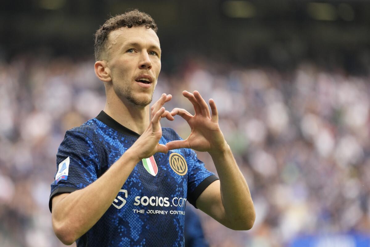 En foto del 22 de mayo del 2022, el croata Ivan Perisic del Inter de Milan