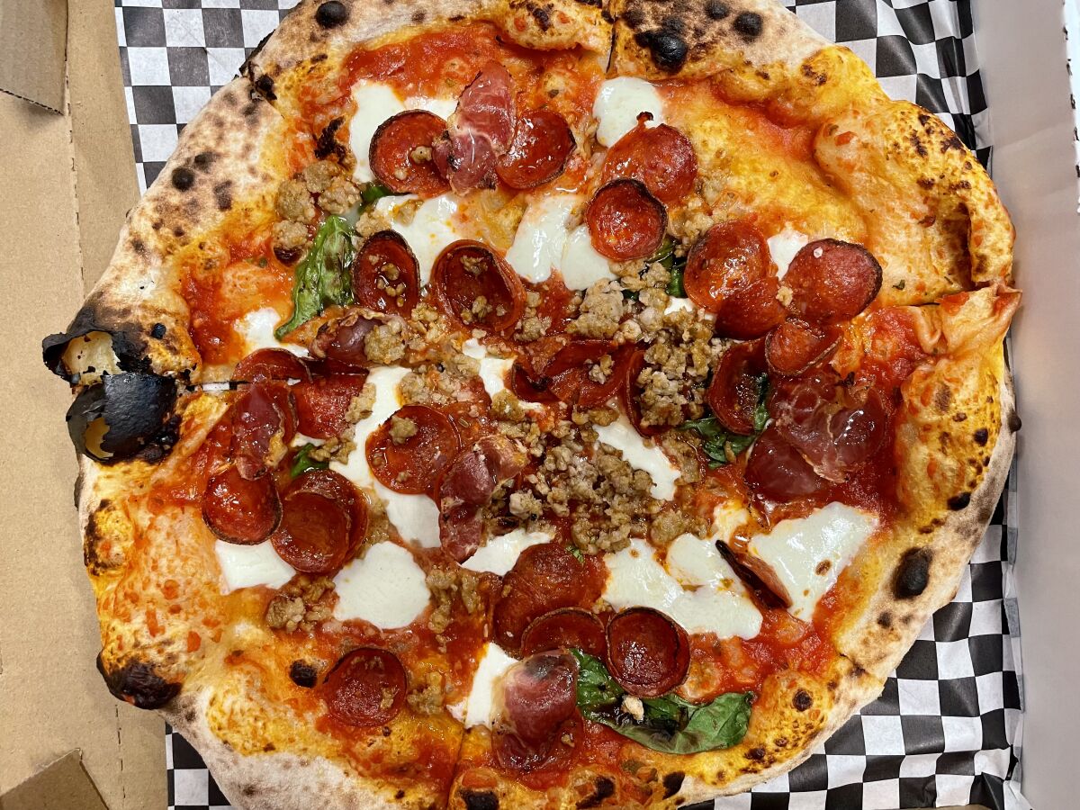 The Godfather pizza from La Crosta at Blvd Mrkt in Montebello.