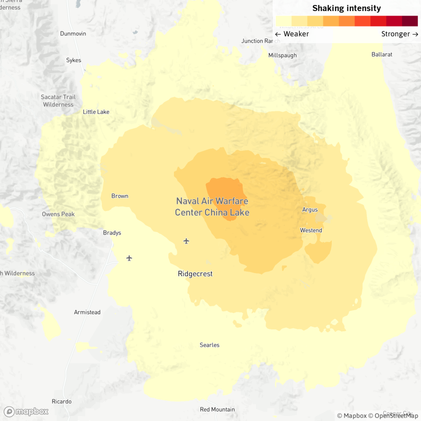 Earthquake: 3.8 quake hits near Ridgecrest, Calif. - Los ...