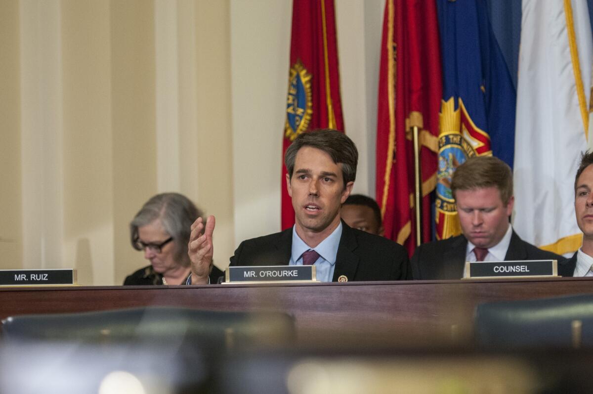 U.S. Rep. Beto O'Rourke (D-Texas) during a House Veterans Affairs subcommittee hearing last month.
