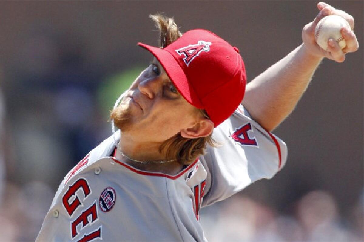 Jered Weaver allowed one run and seven hits with six strikeouts and two walks in seven innings during the Angels' 3-1 10-inning victory over Detroit on Thursday.
