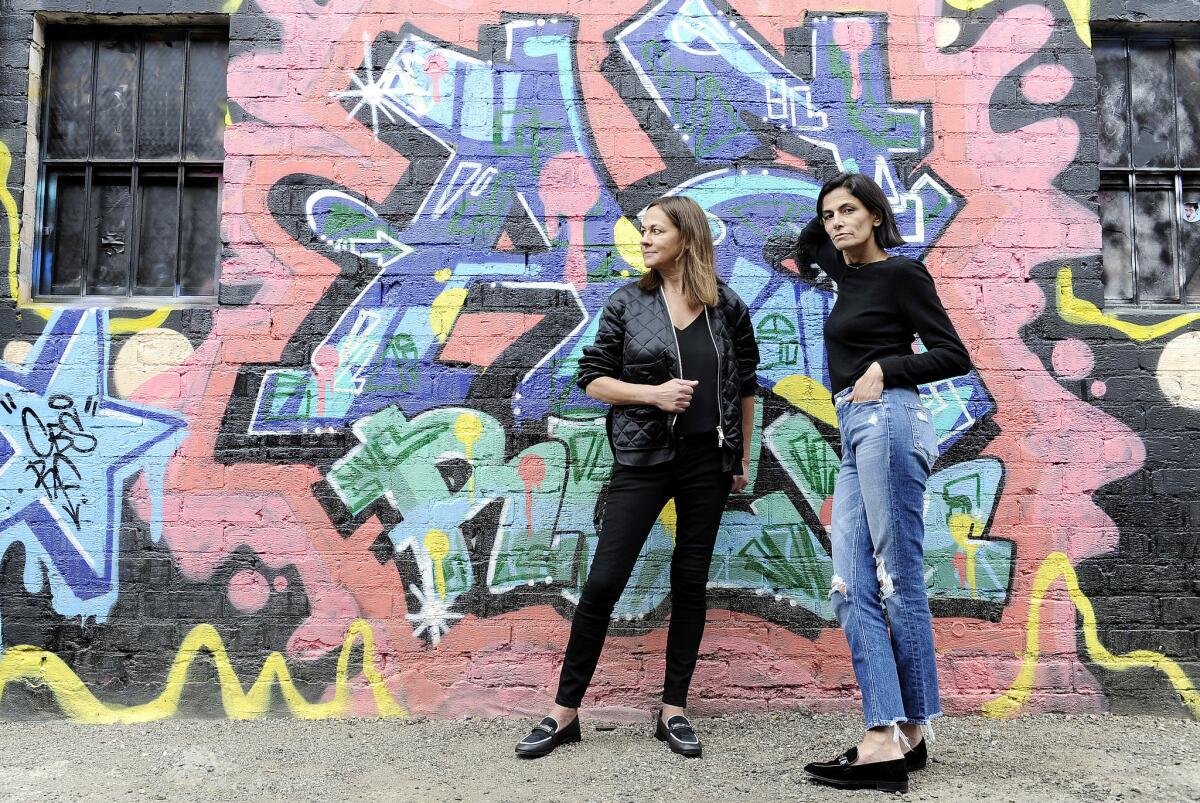 Marjan, left, and Maryam Malakpour, sisters and founders of luxury footwear and accessories brand Newbark.