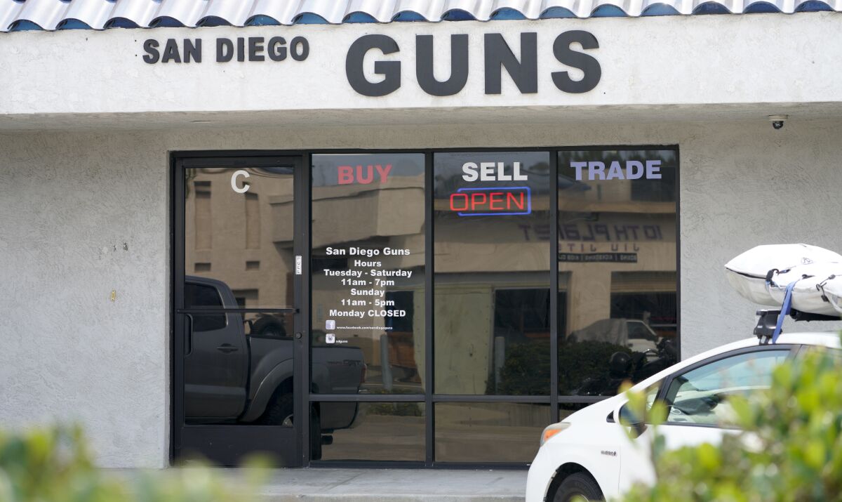 Exterior of San Diego Guns store