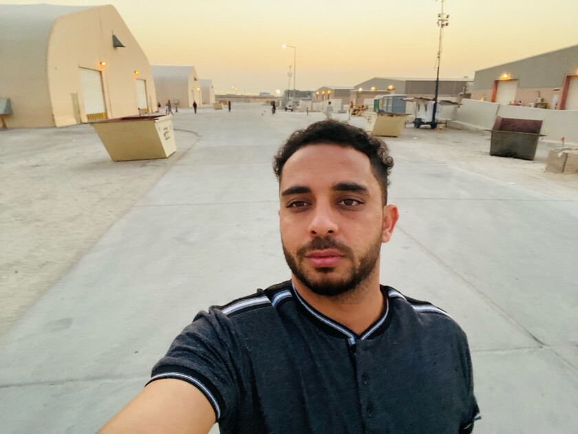 Prince Wafa, a San Diego business owner and American citizen, waited a refugee camp in Qatar after fleeing with his wife.