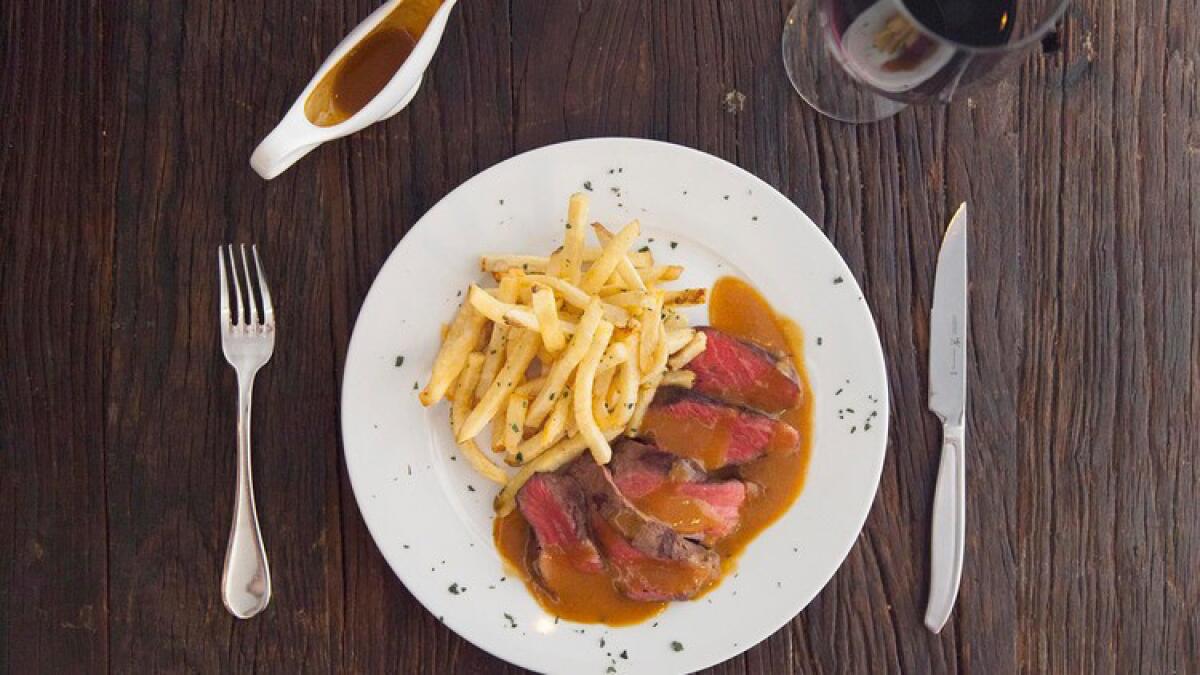 L'Assiette offers a $25 prix-fixe menu with steak frites and soup or salad.