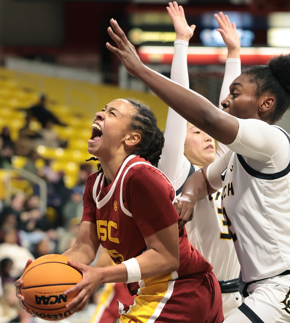 USC's McKenzie Forbes drives past the Long Beach State defense in the second quarter.
