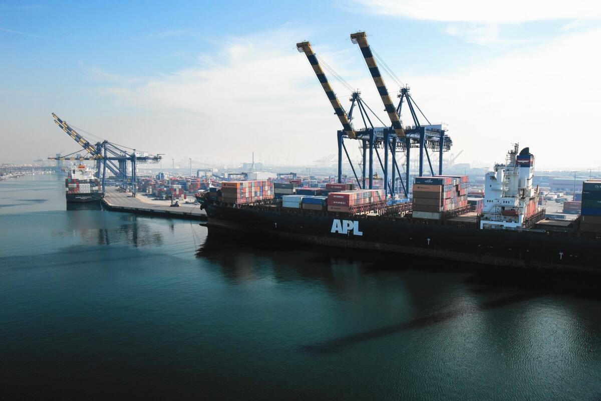 The Port of Los Angeles, above, and the neighboring port in Long Beach serve as the nation's premier gateway to Asia.