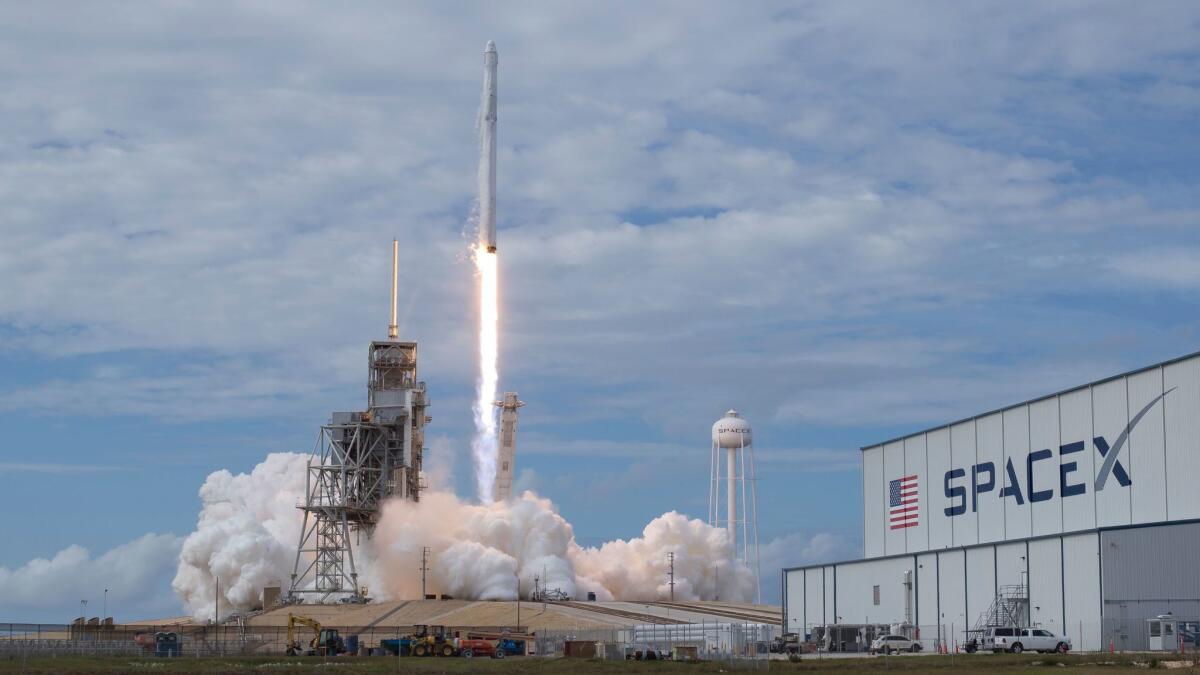 SpaceX's Falcon 9 rocket launches from Kennedy Space Center in Florida on Saturday.