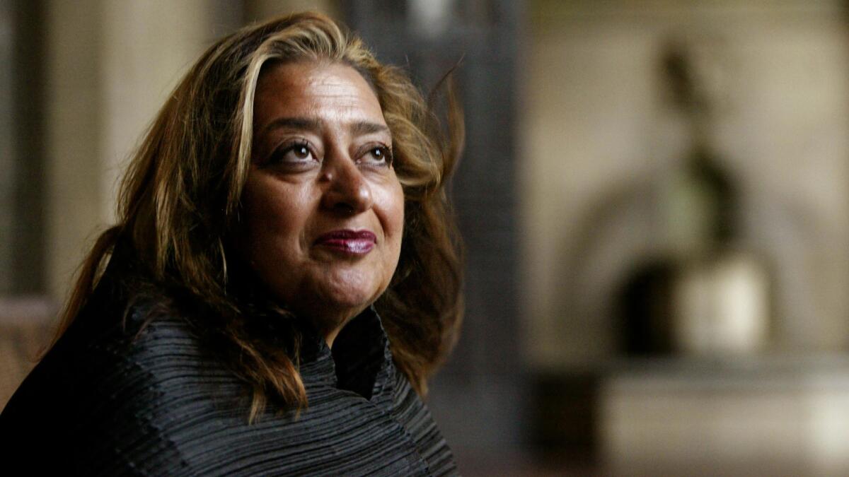 Architect Zaha Hadid has taken home the prestigious RIBA Gold Medal for architecture. The Iraqi-born architect is seen here in West Hollywood in 2004.