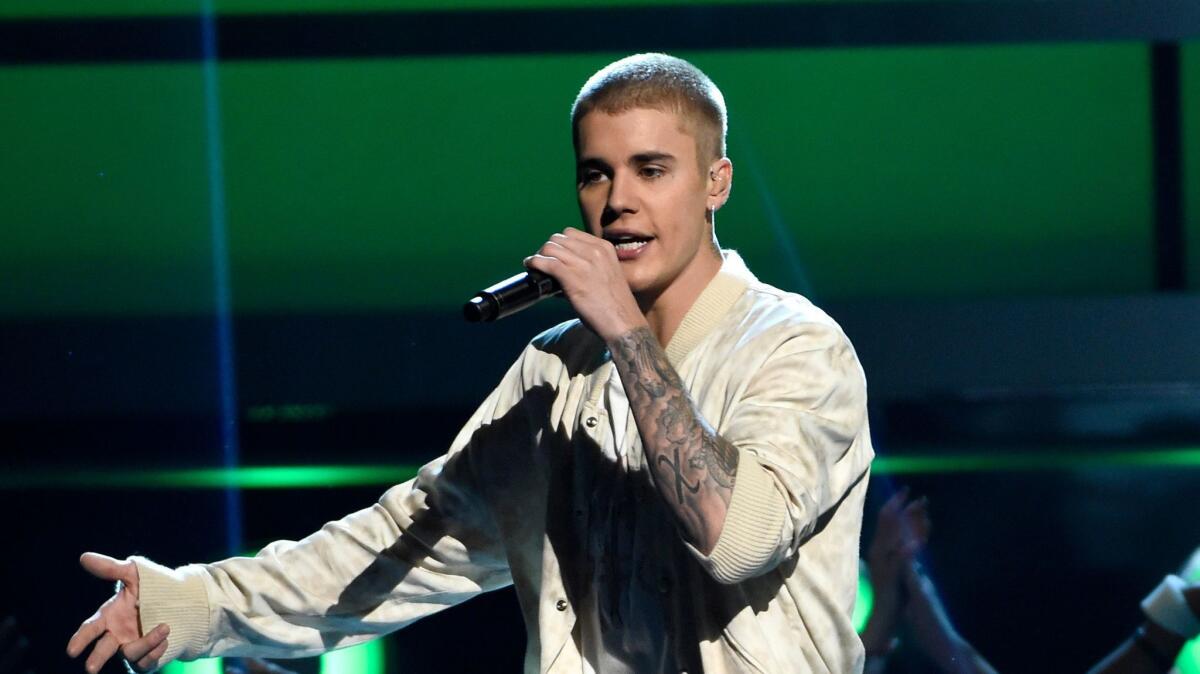 Justin Bieber performs at the Billboard Music Awards in Las Vegas last year.