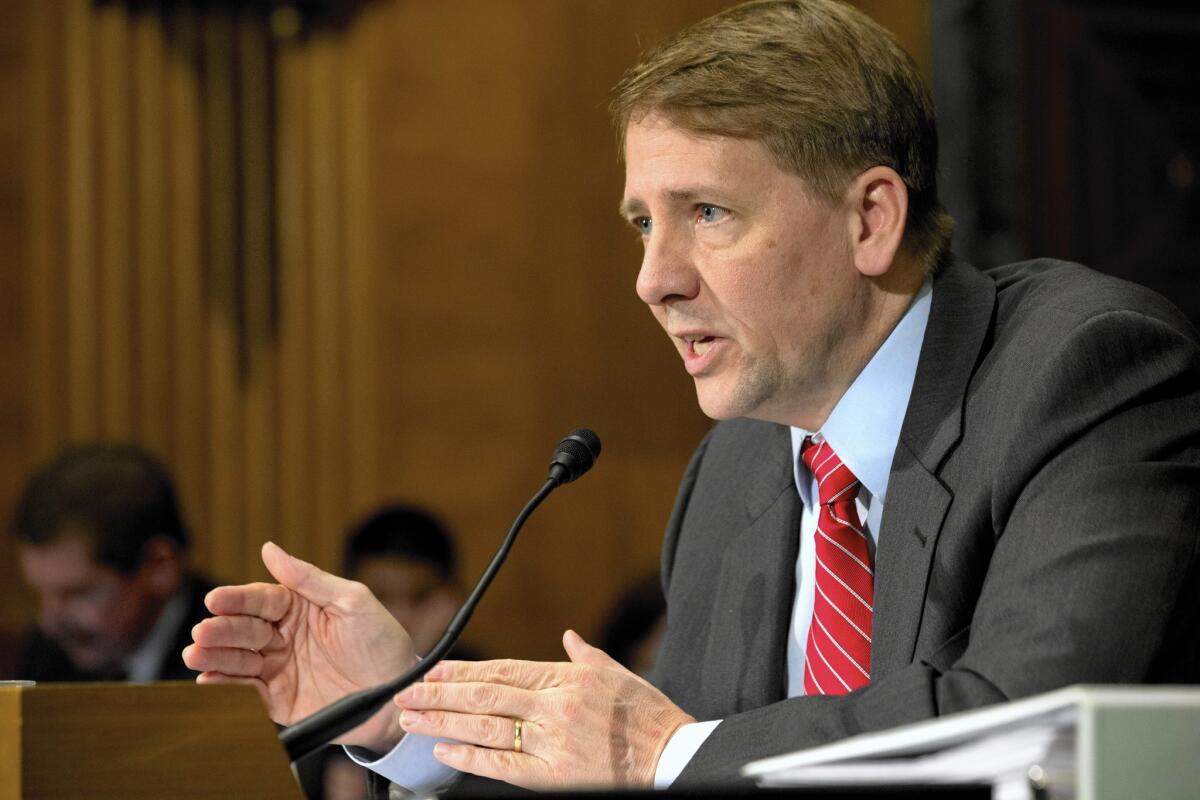“Companies are using the arbitration clause as a free pass to sidestep the courts and avoid accountability for wrongdoing,” said Richard Cordray, director of the Consumer Financial Protection Bureau. Above, Cordray in 2013.