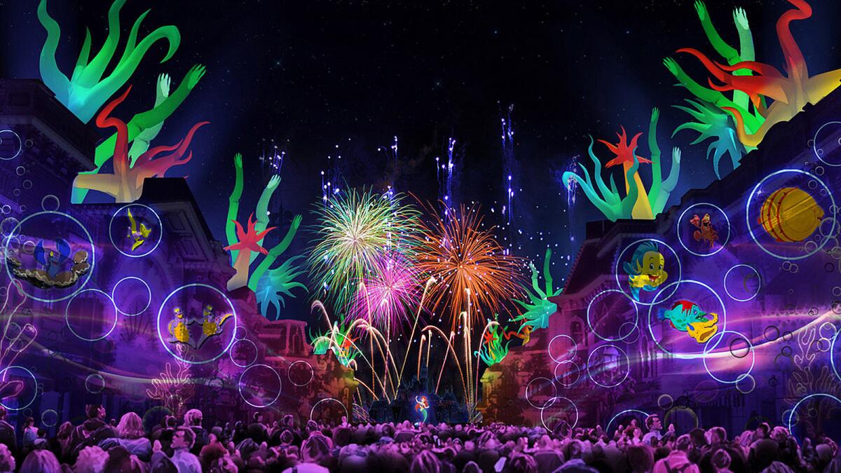 Disneyland's new fireworks show will use the park's architecture -- such as Main Street buildings -- to project animated images.