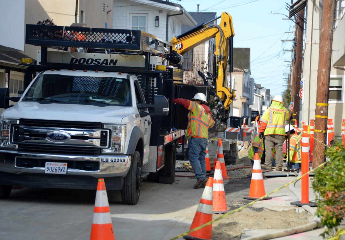 Phase 1 of the underground utility project is in full swing on the South Bayfront alley.