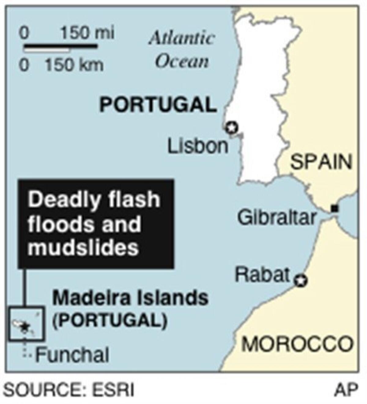 Map locates Portugal's Madeira Islands