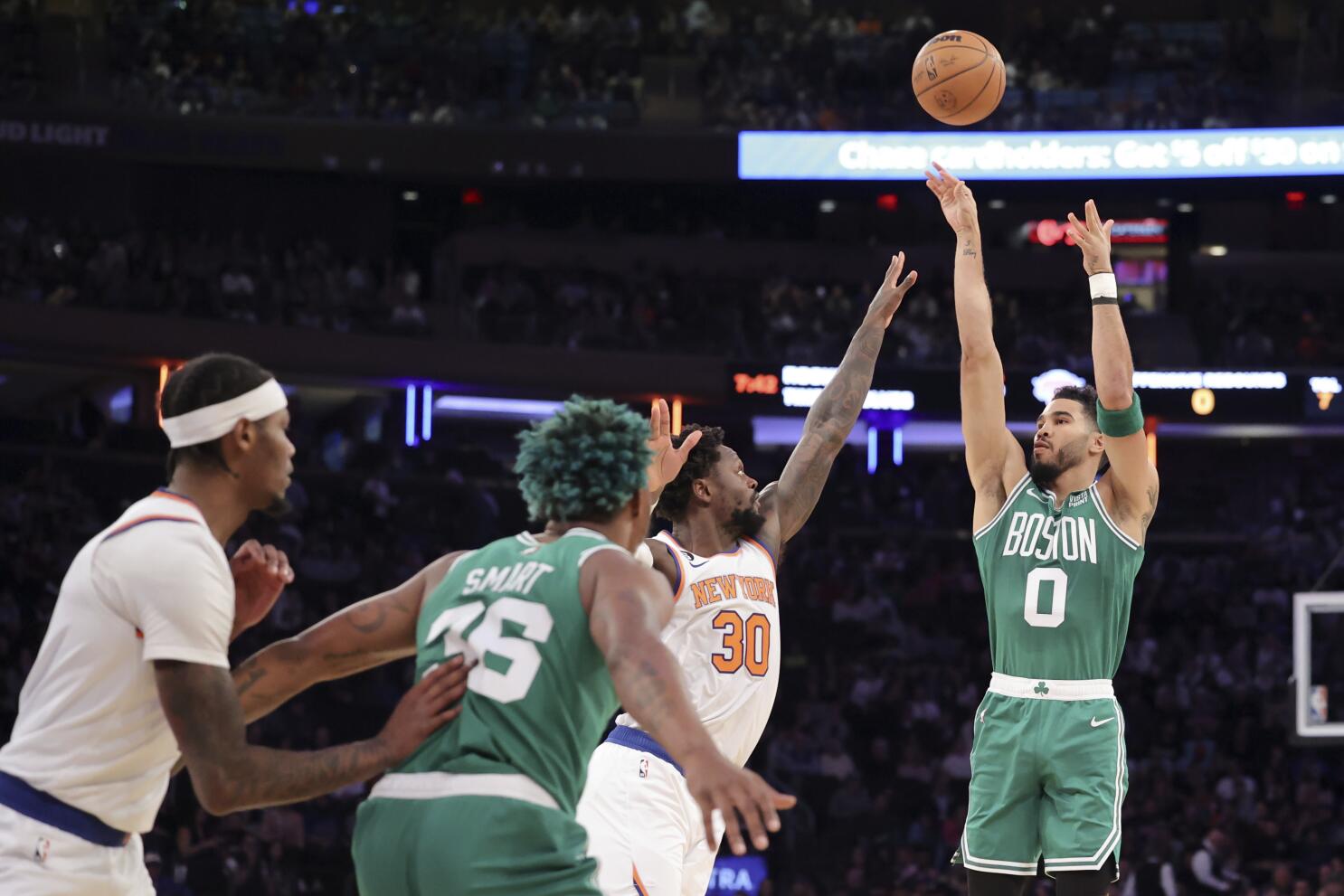 Brown has 30, Celtics hit 27 3s in 133-118 win over Knicks