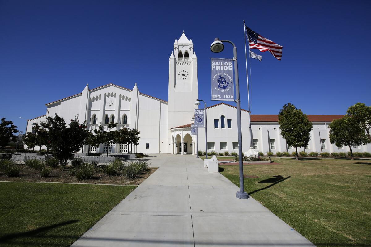 Newport Harbor High School within the Newport Mesa Unified School District 