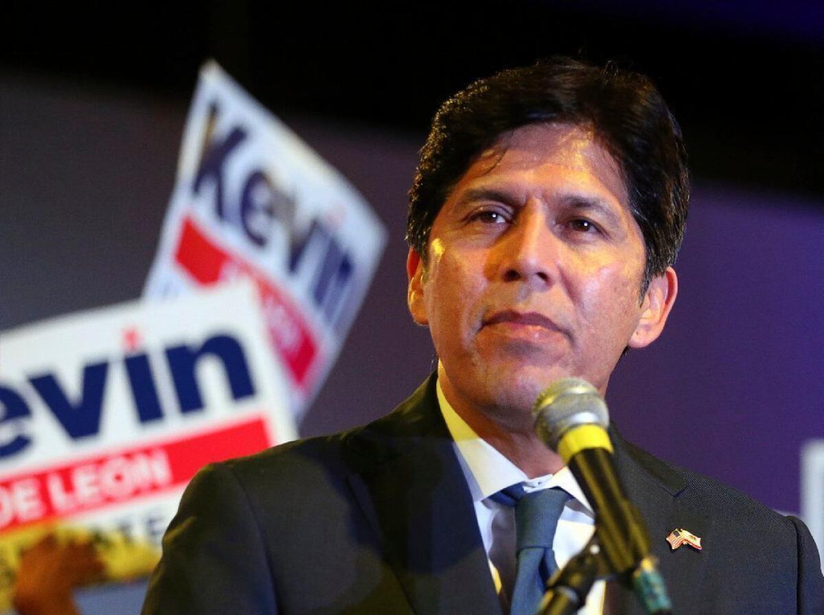 Kevin de León, seen at a U.S. Senate campaign event in July, plans to run for the L.A. City Council seat being vacated in 2020 by Jose Huizar.