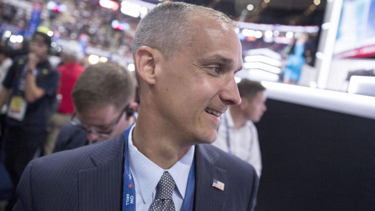 Former Trump campaign manager Corey Lewandowski at the 2016 Republican National Convention.