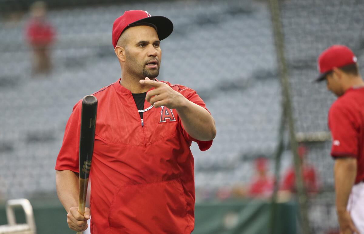 Angels slugger Albert Pujols likes to prepare for games a specific way.