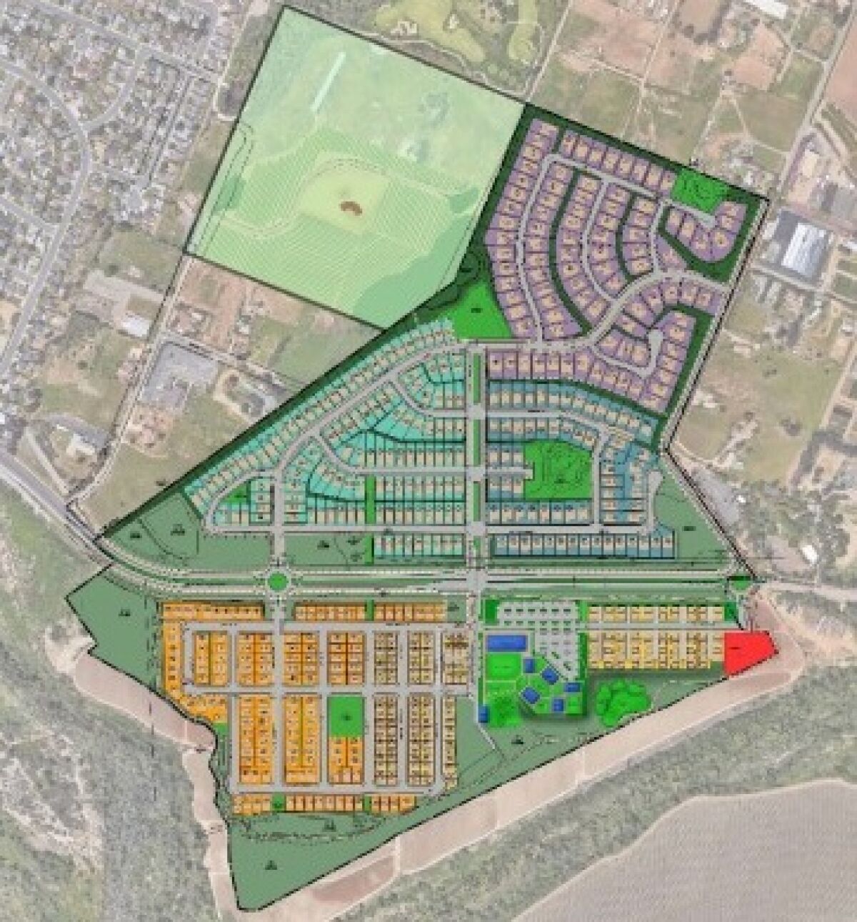 A map of the homes proposed for North River Farms in South Morro Hills.
