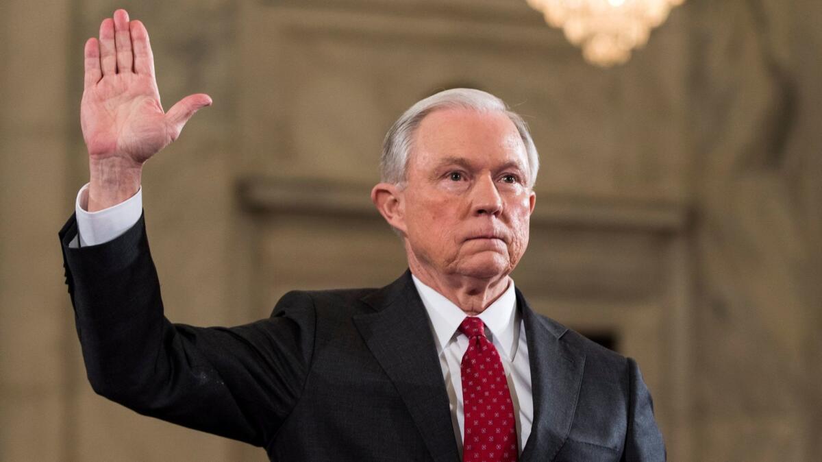 Jeff Sessions prepares to testify at his Jan. 10 confirmation hearing in Washington to be the Trump administration's attorney general.