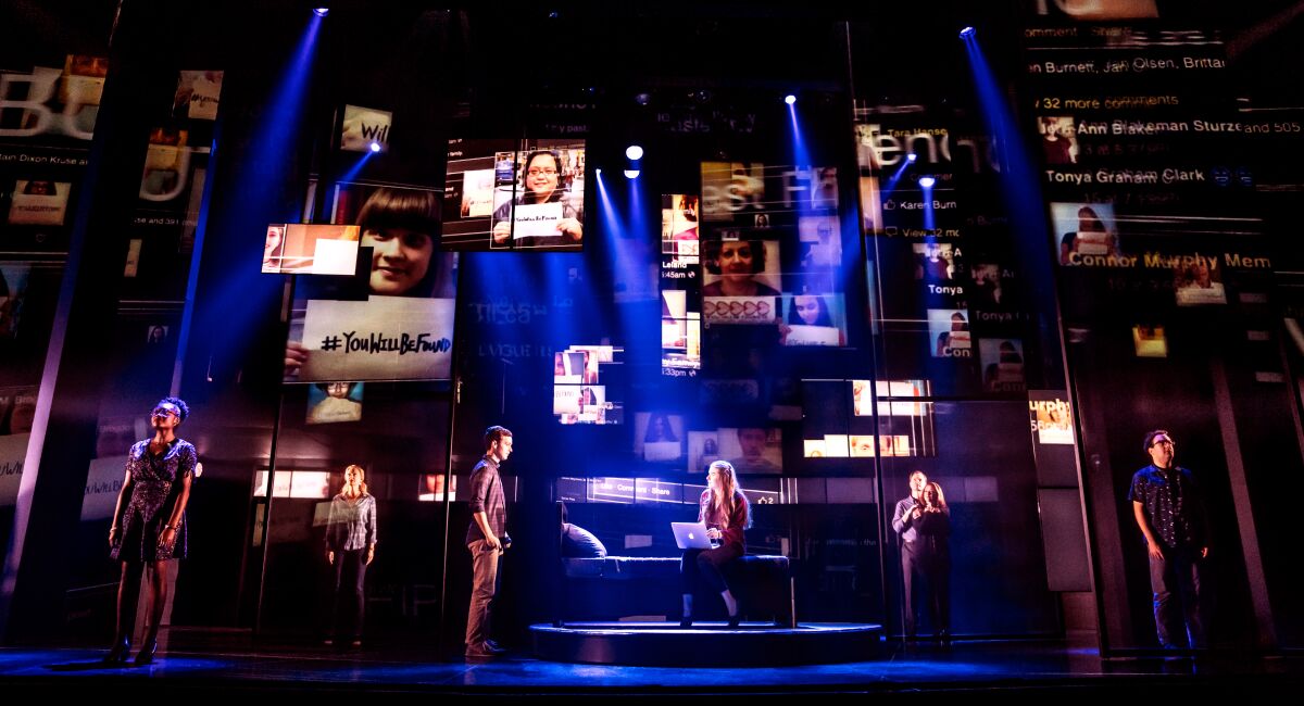 Director and UCSD grad Michael Greif's Tony Award-winning production of "Dear Evan Hansen" employs theatrical tech to boost the feel of lives immersed in social media.