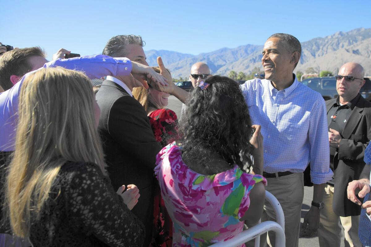 President Obama, in Palm Springs for President's Day weekend, is facing a personal deadline: sending his first child to college.